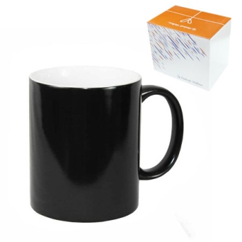 Sublimasyon Porselen Siyah Sihirli Kupa-Kutulu