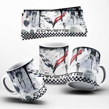 Corvette Temalı Baskılı Kupa
