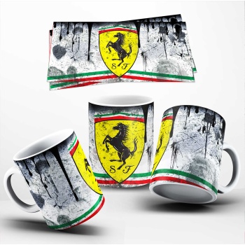 Ferrari Temalı Baskılı Kupa