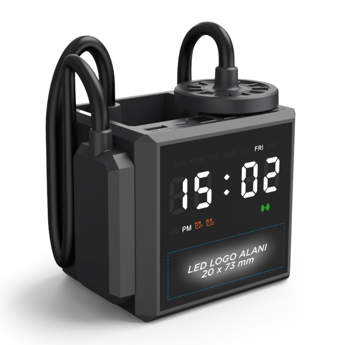 YAKAMOZ SİYAH MASAÜSTÜ KABLOSUZ ŞARJ STANDI