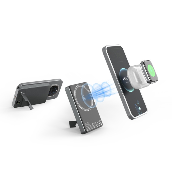KİLYOS 10.000 MAH SİYAH MAGSAFE  ve  WIRELESS STANDLI POWERBANK