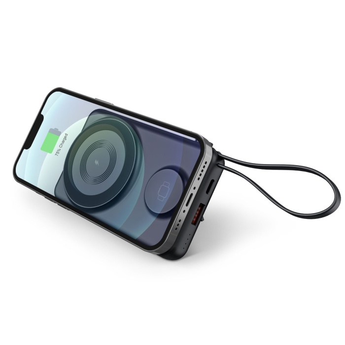 KAYABEYİ 10.000 MAH SİYAH MAGSAFE  ve  WIRELESS POWERBANK