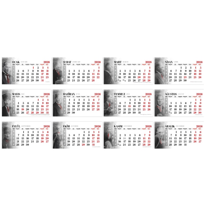 ALA-18 (ATATÜRK) ÜÇGEN MASA TAKVİMİ