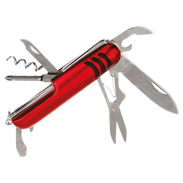 LİÇİ KIRMIZI 7 FONKSİYONLU ÇAKI SETİ