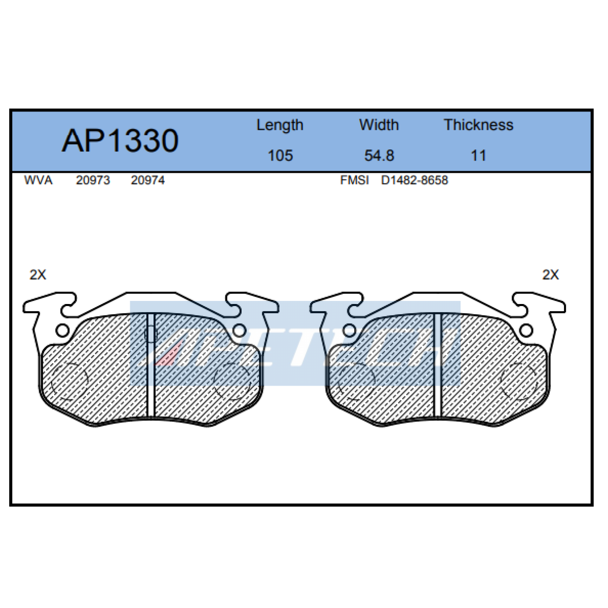 DİSK BALATA ARKA AP1330 R9 R11 R19 CLIO-II MEGANE-I P106 P206 P306