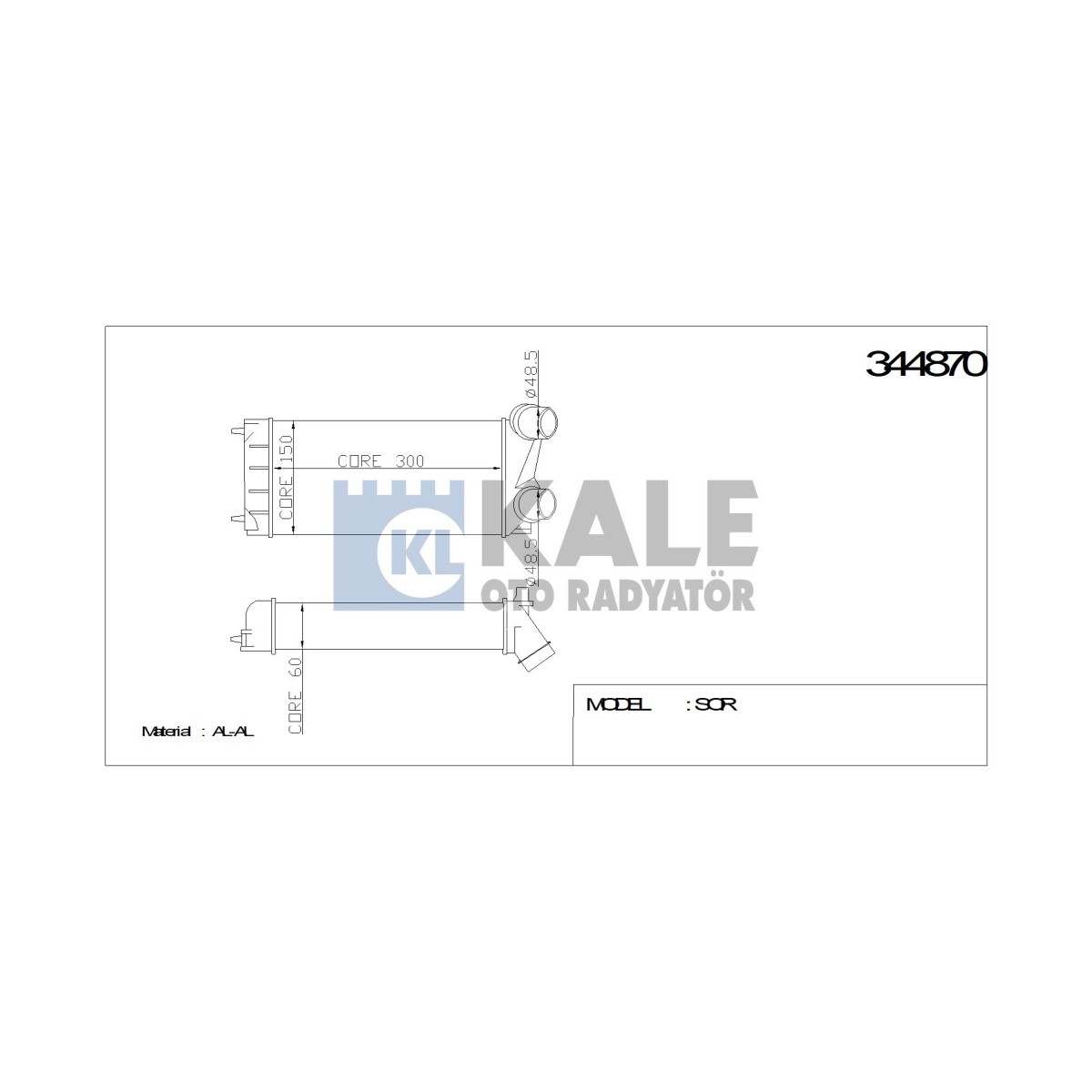 TURBO RADYATÖRÜ 344870 P308 P3008 P5008 PARTNER TEPE C4 C4(B7) DS4 C4 PICASSO D