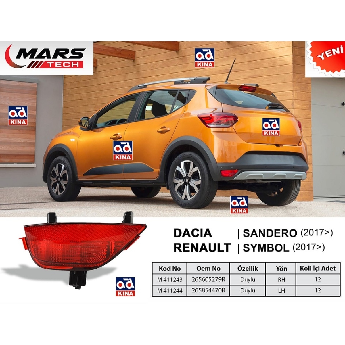 M411244 ARKA TAMPON SİSİ SOL DACIA SANDERO (17>)