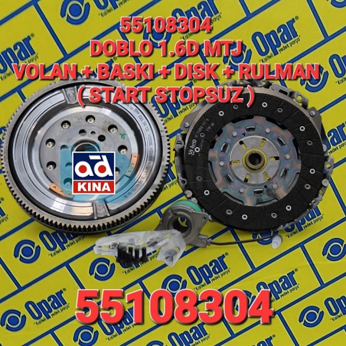 VOLANT + RULMANLI DEBRİYAJ SETİ (START&STOP) 55108304 DOBLO LINEA 1.6MJET COMBO