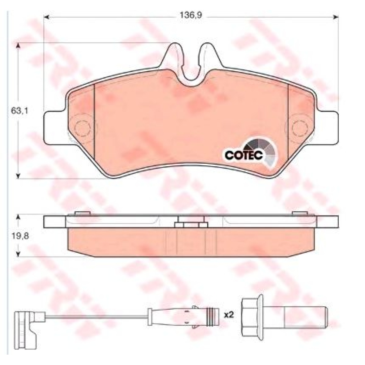 DİSK BALATA ARKA GDB1697 CRAFTER LT35 50 OTOBÜS 2.5 TDI (06-)