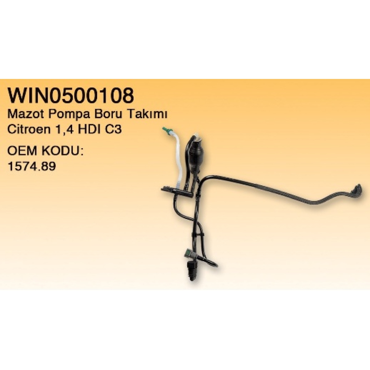 MAZOT POMPA BORU TAKIM 0500108 1574S9 C2 C3 C4 1.4 HDI