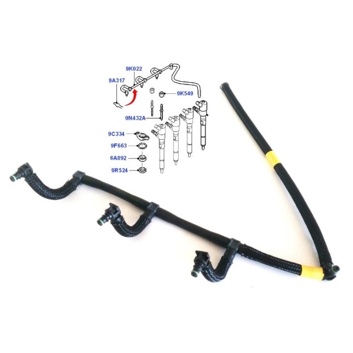 ENJEKTÖR DÖNÜŞ HORTUMU 0500406 FOCUS-II (04-11) C-MAX 1.6 TDCI