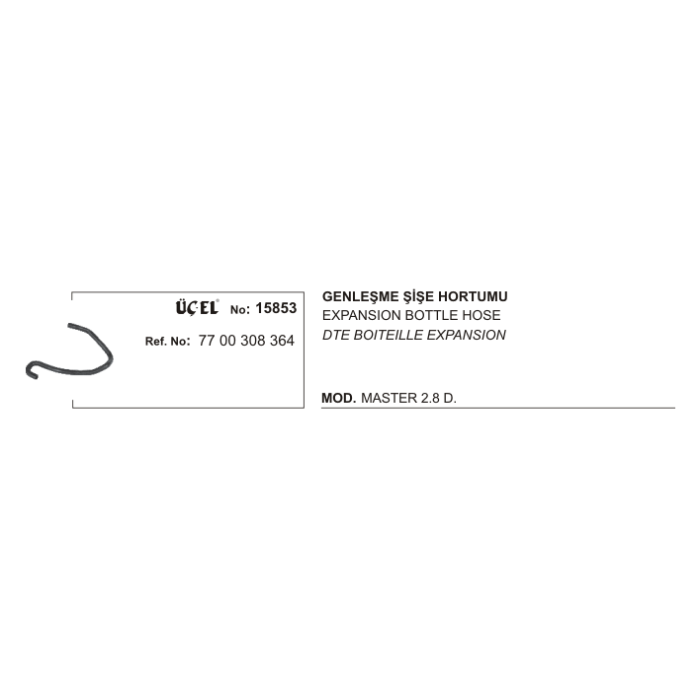 GENLEŞME ŞİŞE HORTUMU 15853 MASTER 2.8 DTI S9W 7700308364