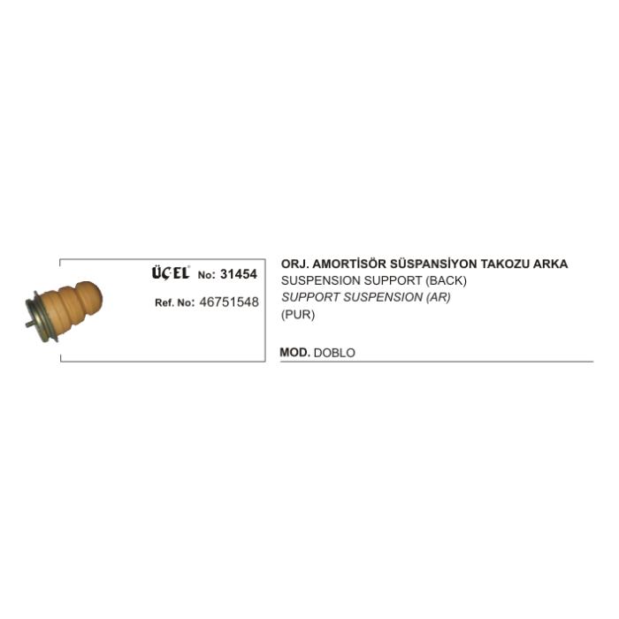 AMORTİSÖR TAKOZU ARKA 31454 ORJİNAL DOBLO 46751548