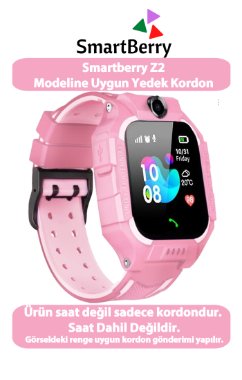 Smartberry Z2 Akıllı Çocuk Saati Modeline Uyumlu Yedek Kordon Şeker Pembe
