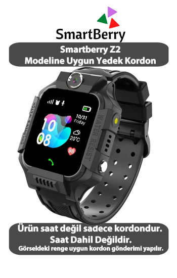 Smartberry Z2 Akıllı Çocuk Saati Modeline Uyumlu Yedek Kordon Siyah