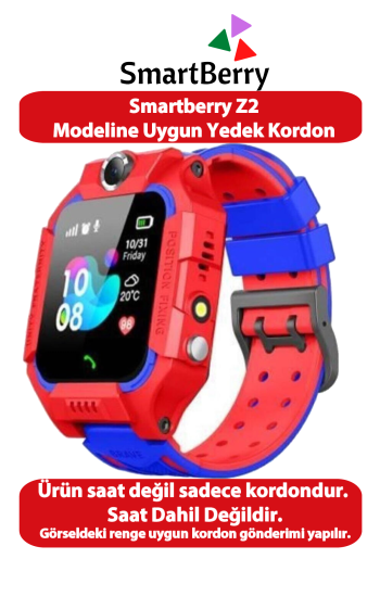 Smartberry Z2 Akıllı Çocuk Saati Modeline Uyumlu Yedek Kordon Kırmızı