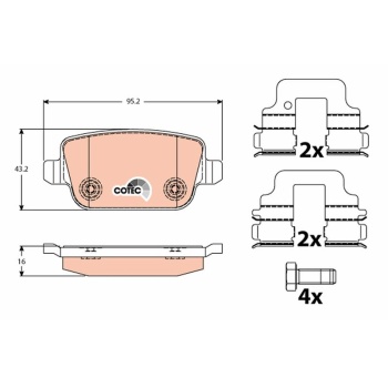 ARKA FREN BALATASI MONDEO IV CA2 07 14 S-MAX 09 06 S-MAX 09 KUGA I 08 12 GALAXY III 06 VOLVO S80 II 06 S80 07 V70 06 V70 07 XC70 06 FREELANDER 2 2.2 TRW GDB1732