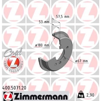FREN KAMPANASI MERCEDES A-CLASS W168 97 04 ZIMMERMANN 400.5071.20