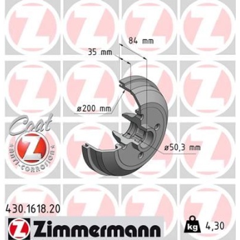 ARKA FREN KAMPANASI CORSA A 83-92 -CORSA B-TIGRA A 93-02 ABS SİZ ZIMMERMANN 430.1618.20