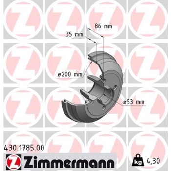 ARKA FREN KAMPANA CORSA C 01 11 ABS SİZ ZIMMERMANN 430.1785.00
