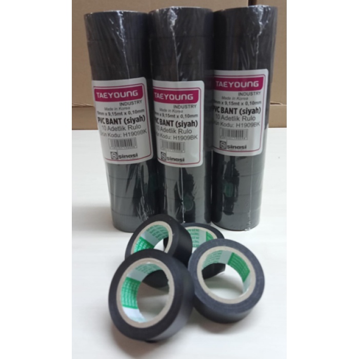 PVC BANT SİYAH 19mmx9.15m AFT H1909BK