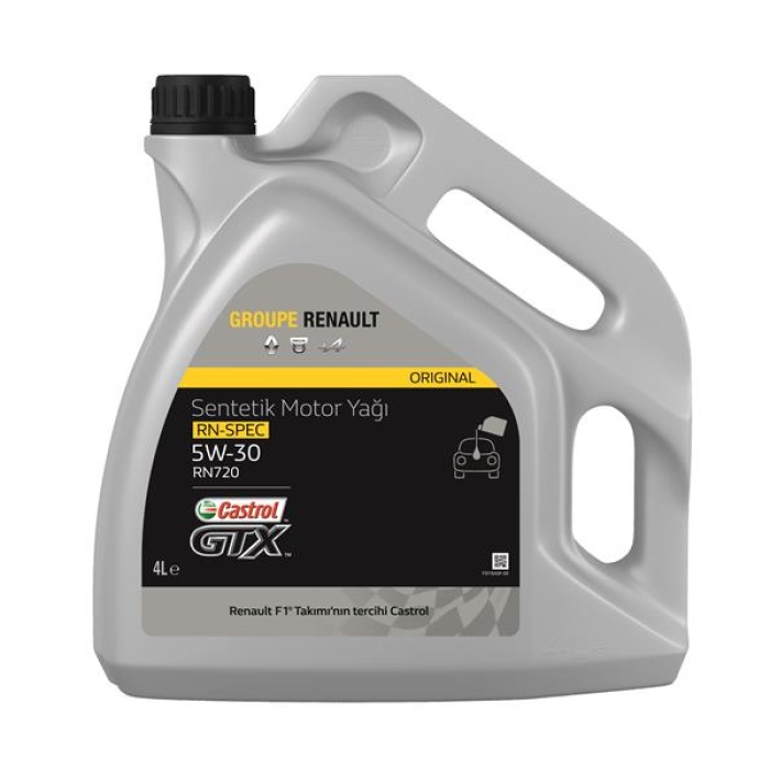 MOTOR YAĞI 5W30 4LT KOLI:4 ADET RENAULT RN720 ONAYLI B2B230 C4 CASTROL GTX5W30-4