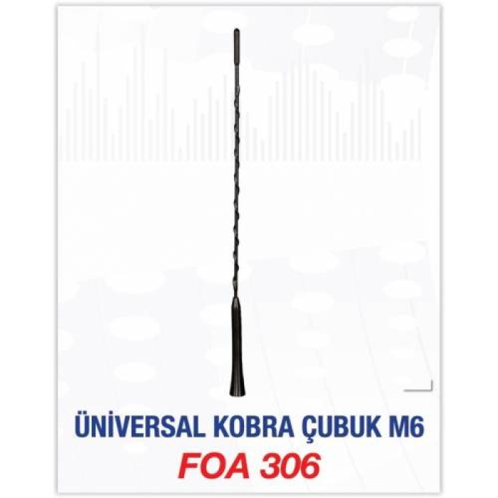 TAVAN ANTEN ÇUBUĞU KOBRA M6 ÜNİVERSAL VW-TOYOTA-RENO-FIAT-OPEL FLAS FOA306