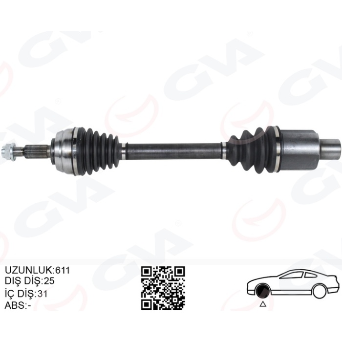 ON AKS SAG KOMPLE DACIA DUSTER 10 4X4 6İLERİ GVA 4419008