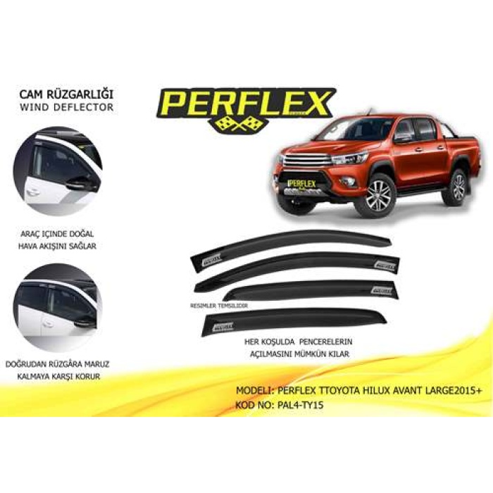 CAM RÜZGARLIĞI TOYOTA HILUX AVANT LARGE 2015 4 LÜ PERFLEX PAL4-TY15