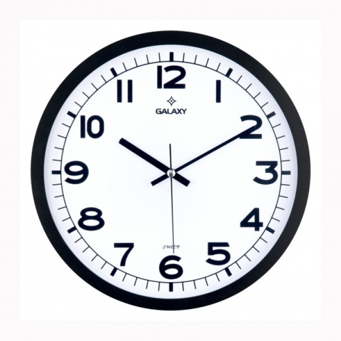 DUVAR SAATİ SİYAH ÇERÇEVE ÇAP:29.5CM AKRİLİK BOYALI ABS ÇERÇEVE MİNERAL CAM SESSİZ AKAR MAKİNE PVC KADRAN KADRAN ÖLÇÜSÜ: 286MM KADRAN BASKI ALANI: 175MM SAAT 216-K