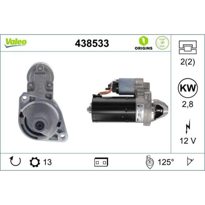 MARS MOTORU 12V 2.5kW 13 DIS / START-STOP MERCEDES X204 W205 C218 W222 W447 B906 B907 B910 VALEO 438533 VALEO 438533