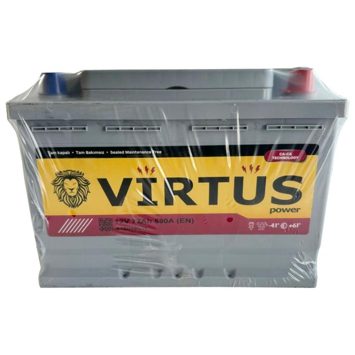 AKÜ 12 V 72 Ah. STANDART L3 KUTU 275x175x190 VIRTUS V616D19D01 VIRTUS V616D19D01