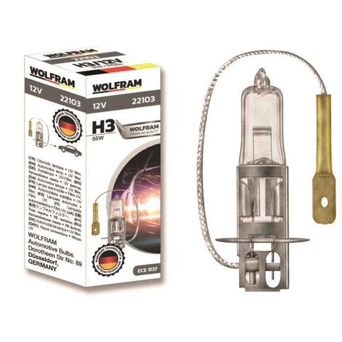 AMPUL 12V H3 100 PK22s STANDART IŞIK 62201 WOLFRAM 22113