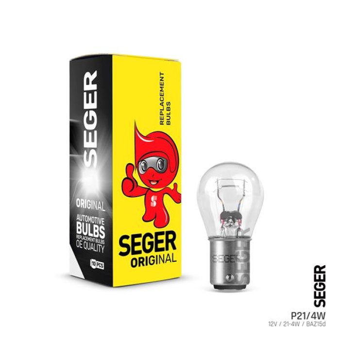 AMPUL P21/4W 12V 21/4W 1016 BAZ15D STANDART YENİLEME SEGER 208659