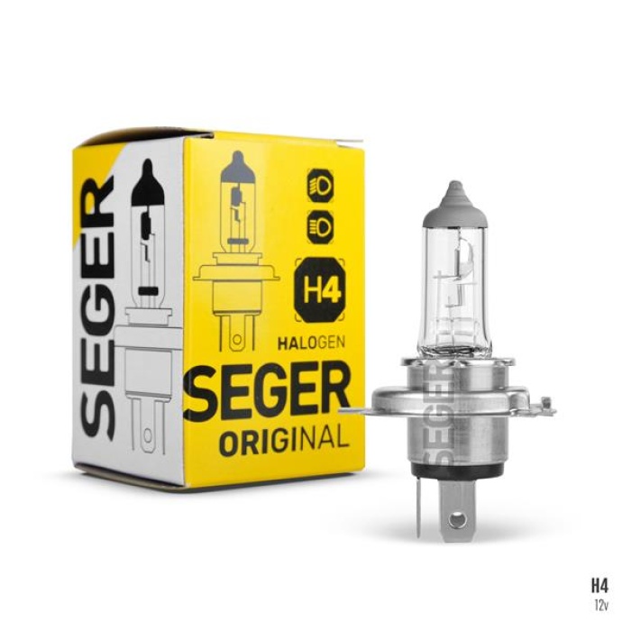 AMPUL H4 12V 60/55W P43T STANDART YENİLEME 3.500K STANDART IŞIK P43 TIRNAKLI SEGER 206358