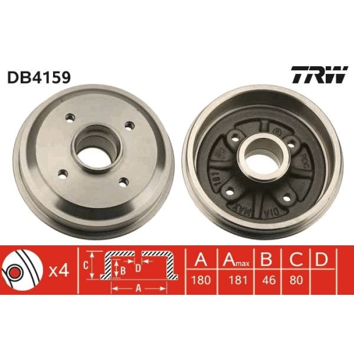 ARKA KAMPANA P106-P206 ABS SİZ TRW DB4159