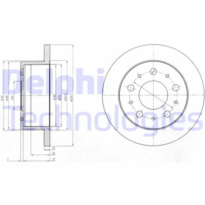 ARKA FREN DISKI FIAT DUCATO 06 BOXER 06 JUMPER 06 2.0 HDI 2.2HDI-3.0HDI 280x16x5DL DELPHI BG4099