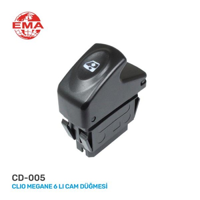 CAM AÇMA ANAHTARI SOL MEGANE I-CLIO II-KANGOO 98-05 6 FİŞ-TEKLİ EMA CD-005