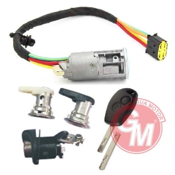 KONTAK - ANAHTARI 4LÜ SET DACIA LOGAN-SANDERO R.TRAFIC II 2012- 2010-ALARM DÜĞMELİ ANAHTAR İLE GUA 41643