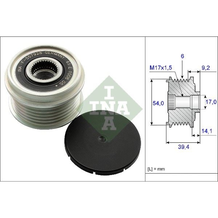 ŞARJ DİNAMO ALTERNATÖR KASNAĞI ASTRA H-CORSA C-D-COMBOC-D-MERIVA-TIGRA-DOBLO-FIORINO-PUNTO-PALIO- 1.0-1.2-1.4-1.3 CDTI INA 535015110