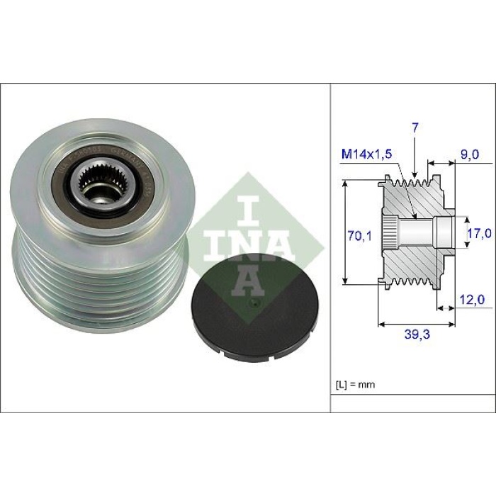 ALTERNATÖR KASNAĞI RULMANLI ACCORD VII-VIII 04 CIVIC VIII 06 CRV II-III 05 FRV 05 2.2 CTDI INA 535021410