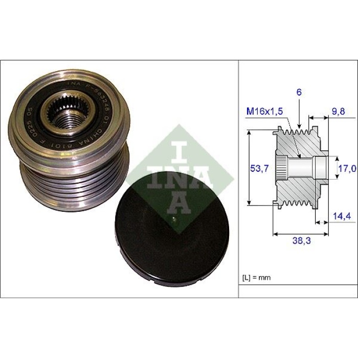ALTERNATÖR KASNAĞI RULMANLI ASTRA J-CORSA D-INSIGNIA-MERIVA B-ZAFIRA 09 6 KANAL INA 535020310