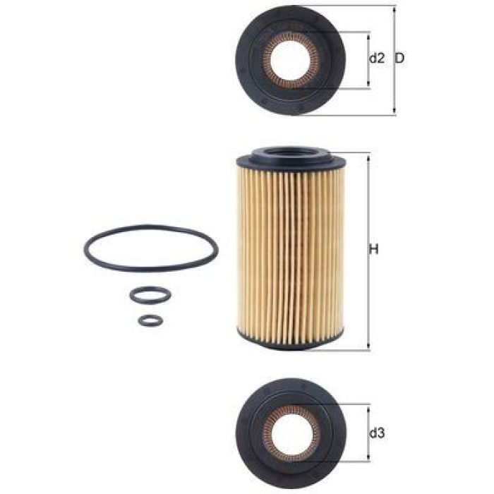 YAG FILTRESI MERCEDES OM611 W203 W211 W210 W639 B901 B904 MAHLE OX153D3
