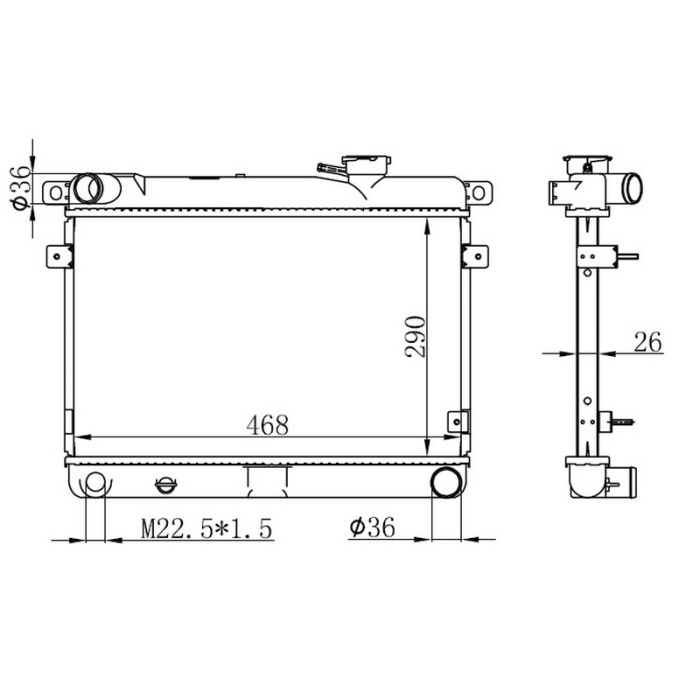 RADYATOR M131 EM-YM BRAZİNG MT 290X458X26 ORIS BFI034026