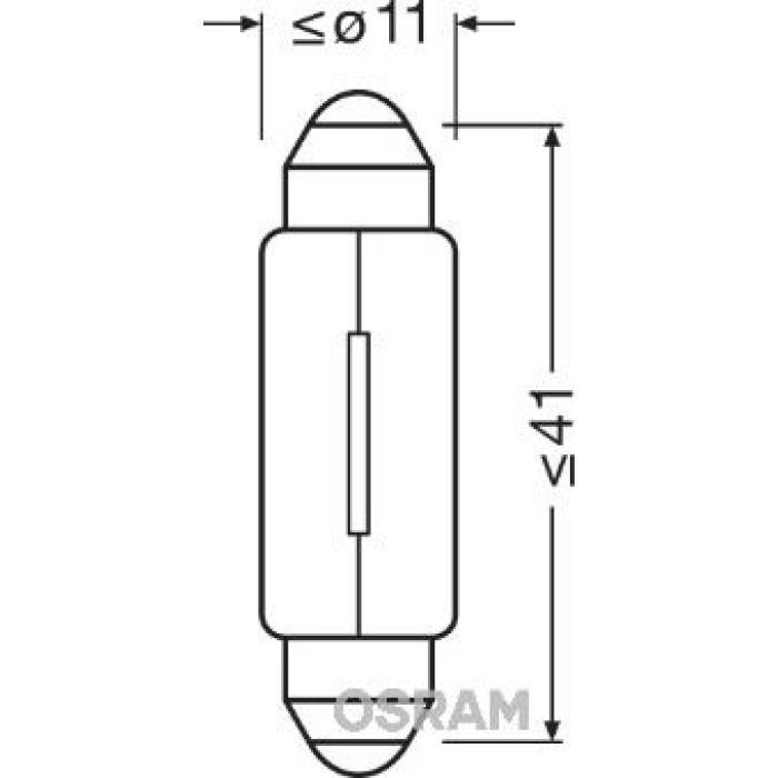 TAVAN AMPUL 12V 10W SOFİT UZUN OSRAM 6411