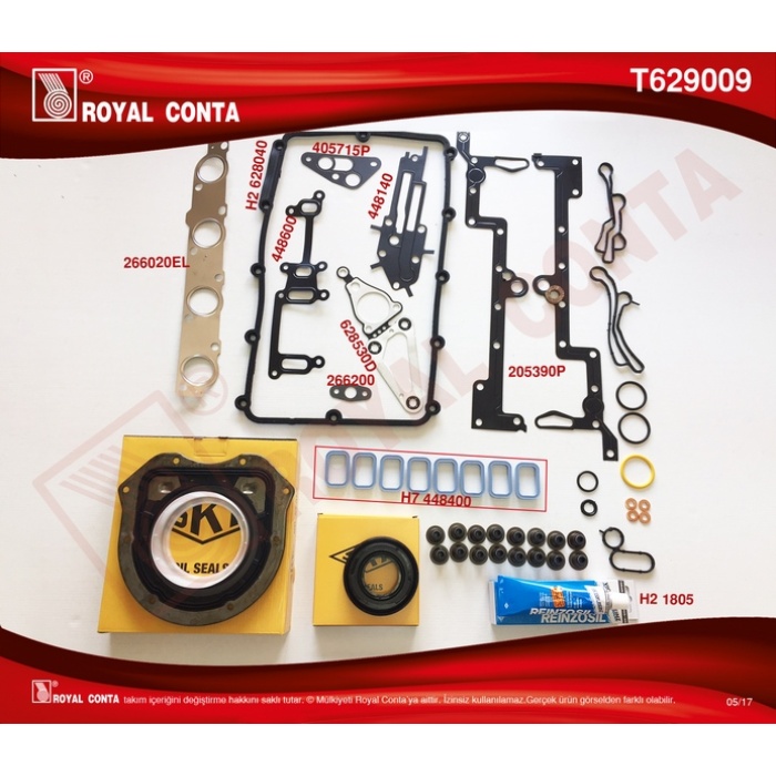 MOTOR TAKIM CONTA SKT KEÇ. SUBP.LASTİK SKC SİZ TRANSIT V348 11 14 V363 14 RANGER 12 2.2TDCI 155PS EURO5 A.CEKER ROYAL T629009