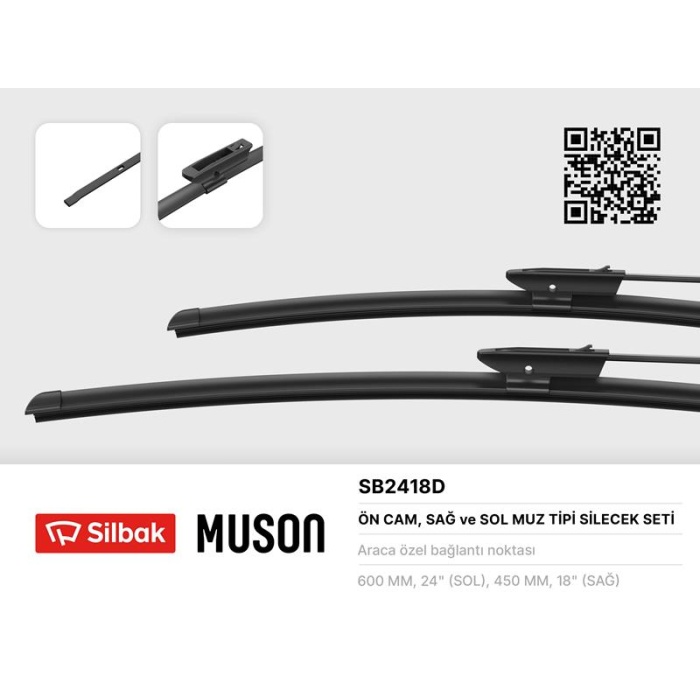 SİLECEK SÜPÜRGESİ 600/450mm MUZ TİPİ MGN II 01/06 SILBAK SB2418D
