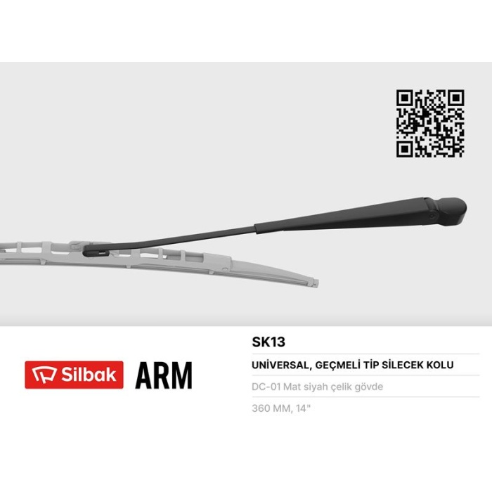 SİLECEK KOLU 385MM R12TX.GTS.TSW.TOROS YENİ MODEL KANCALI SILBAK SK13