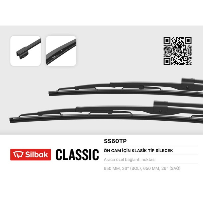 SİLECEK SÜPÜRGESİ 650MM MAGIRUS M2000-03-04 OTOKAR MINIBUS SILBAK SS60TP