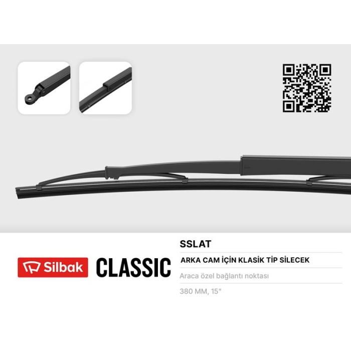 SİLECEK SÜPÜRGESİ 385MM ARKA CAM SİLME SİSTEMİ KARTAL SLX SILBAK SSLAT